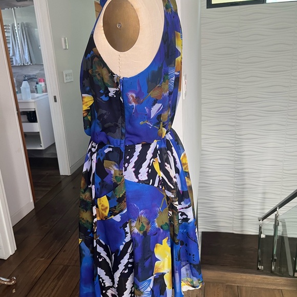 miss sixty floral blue dress size 8 - Picture 2 of 5